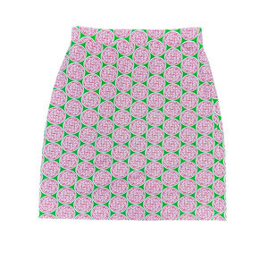 Katherine Way USA Geometric Printed Palm Beach Golf Skirt Stretchy Preppy Small